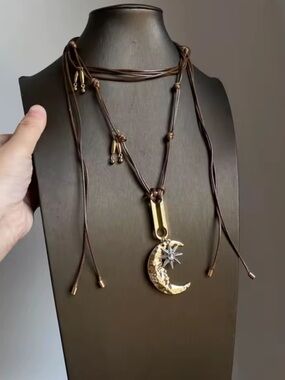 Celestial Moon Cord Necklace